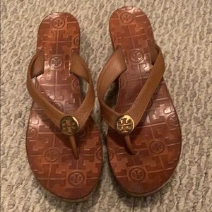 Pre-owned Tory Burch platform wedge sandal.
